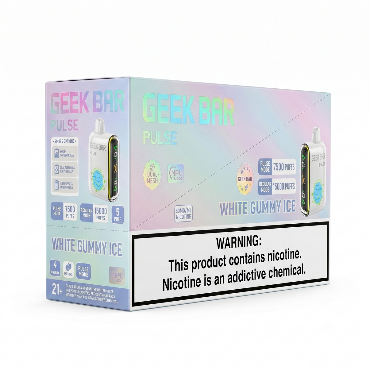 GEEK BAR PULSE 15000 White Gummy Ice 5 Pack