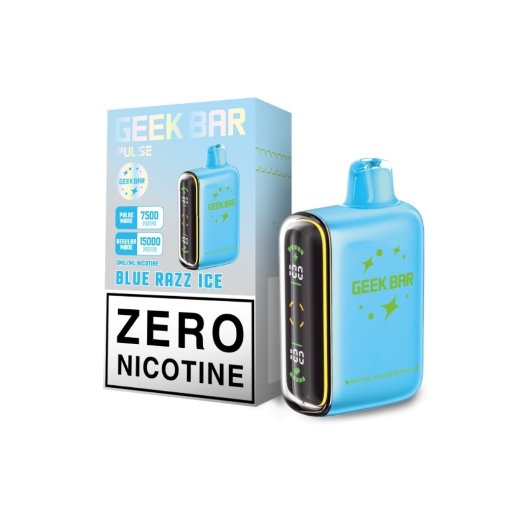 Geek Bar Pulse Zero Nicotine Disposable Vape 15000 Puffs - Blue Razz Ice