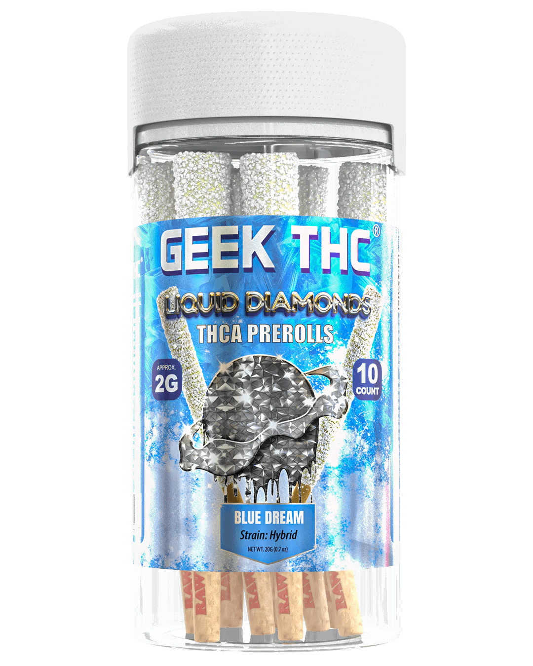 Geek THC Liquid Diamonds THCa Pre Rolls 2G (10ct) | Prerolls | HQD Tech USA