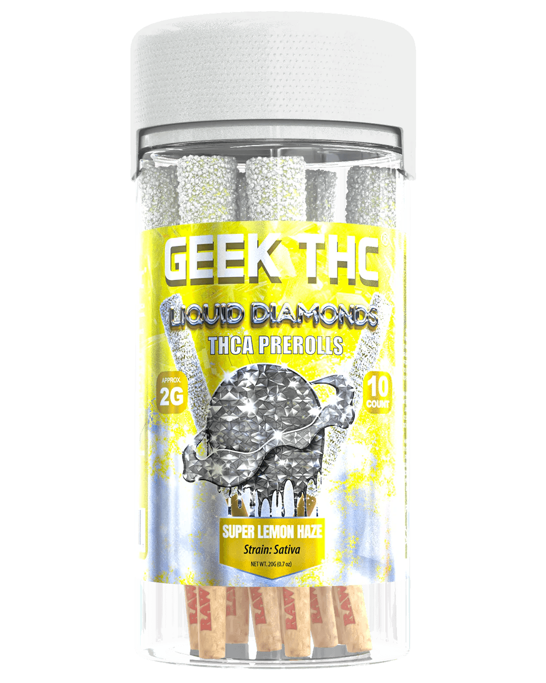 Geek THC Liquid Diamonds THCa Pre Rolls 2G (10ct) | Prerolls | HQD Tech USA