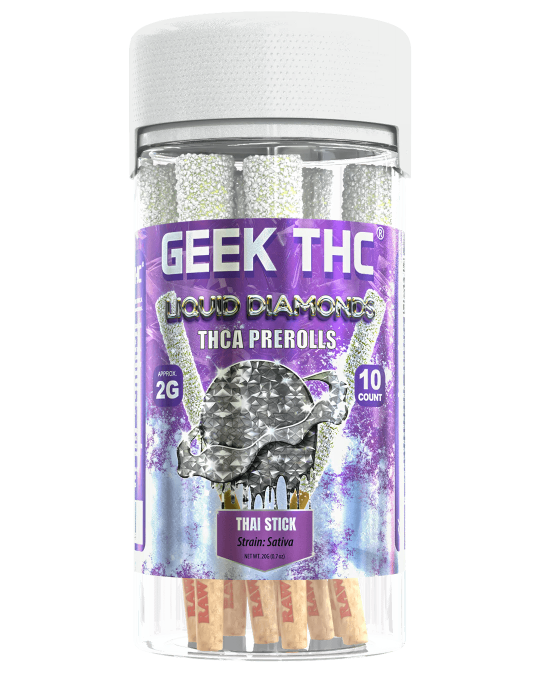 Geek THC Liquid Diamonds THCa Pre Rolls 2G (10ct) | Prerolls | HQD Tech USA