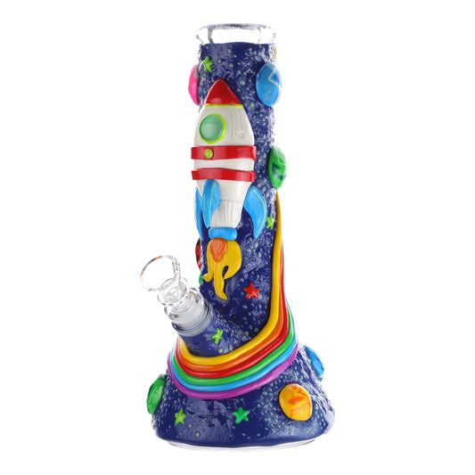 GITD Ground Control Beaker Bong - 10in - hqdtechusa