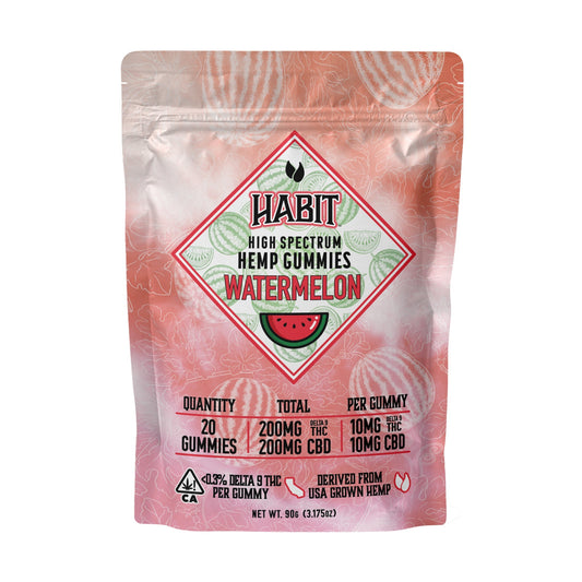 Habit High Spectrum Delta 9 + CBD Watermelon Gummies - 200mg - hqdtechusa