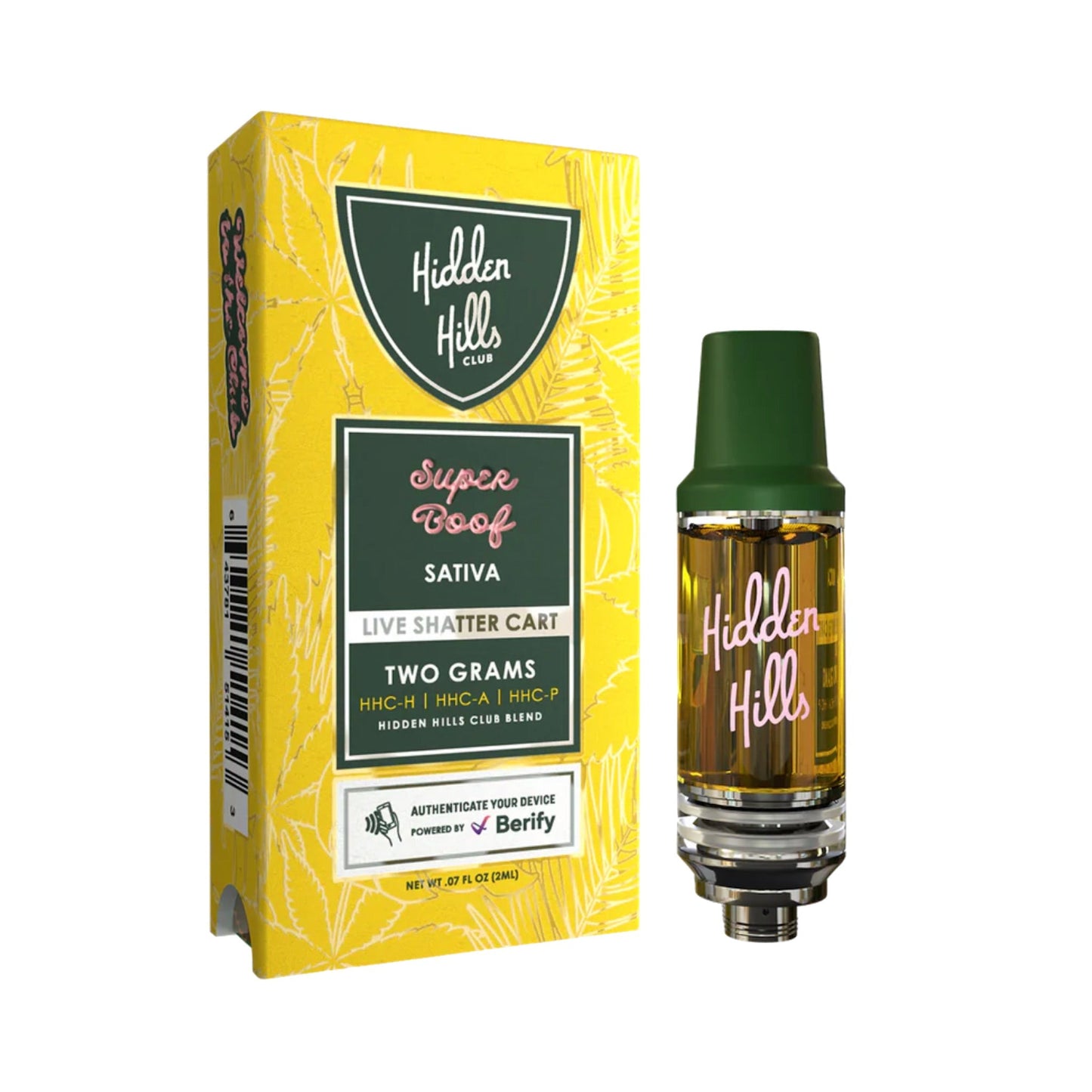 Hidden Hills Live Shatter HHC Super Boof Cartridge - 2000mg - hqdtechusa