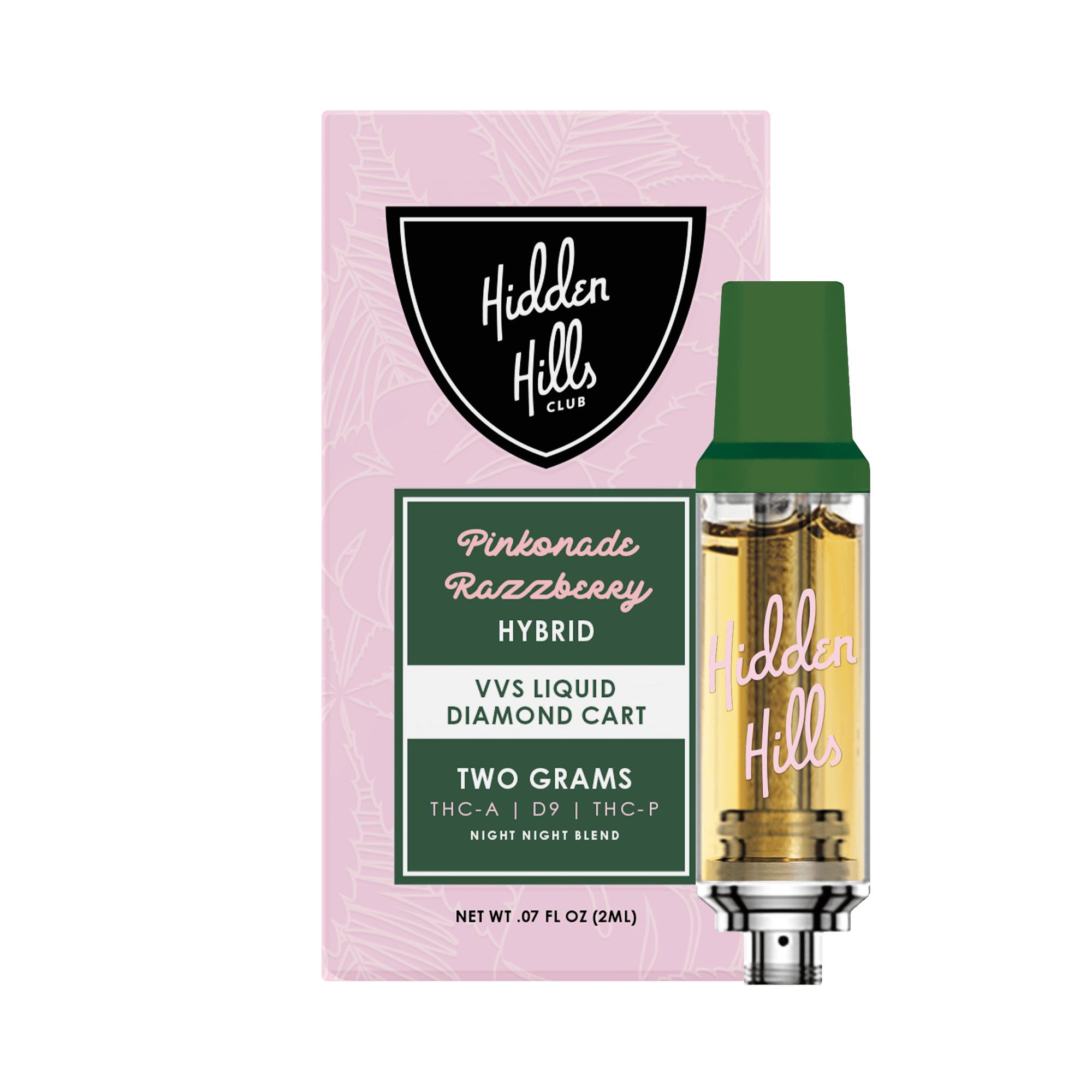 Hidden Hills Night Night Blend VVS Liquid Diamonds Live Resin Cartridge 2G | THC Vape Carts | HQD Tech USA