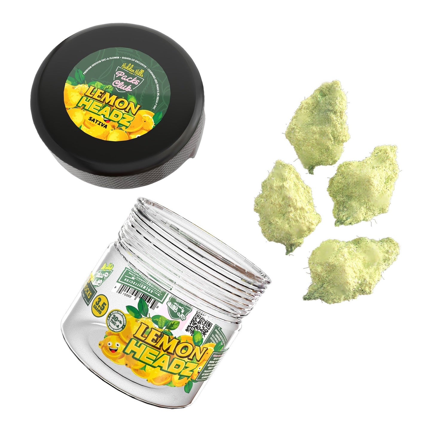 Hidden Hills Rainbow Rocks Lemon Headz THC-A Flower - 3.5g - hqdtechusa