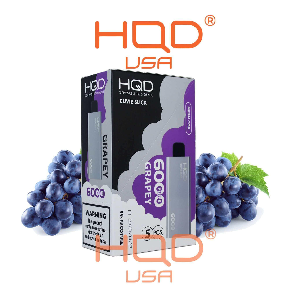 HQD | Cuvie Slick (5 Pack) | Disposable Vapes | HQD Tech USA