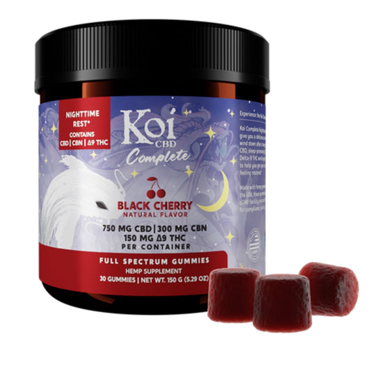 Koi Black Cherry Nighttime CBD + THC Complete Gummies - 750mg - hqdtechusa