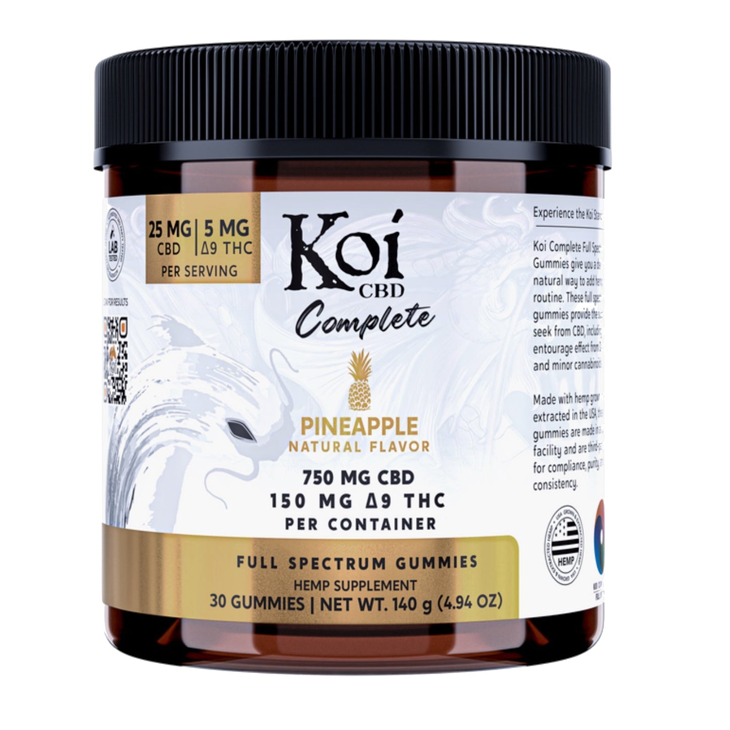 Koi Pineapple Full Spectrum CBD + THC Complete Gummies - 750mg