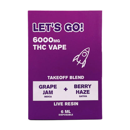 Lets Go! Takeoff Blend Live Resin Vaporizer - 6000mg