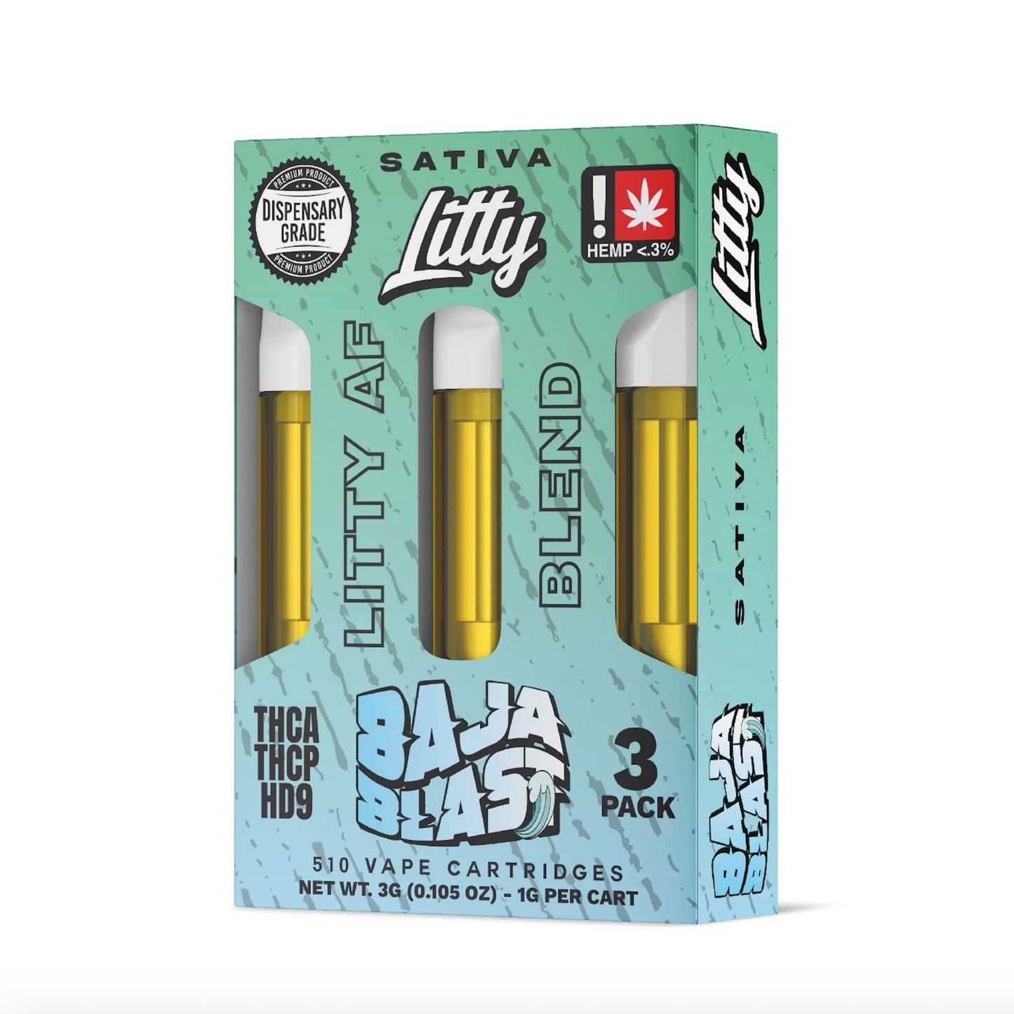 Litty AF Blend Baja Blast Cartridge - 3 Pack - hqdtechusa