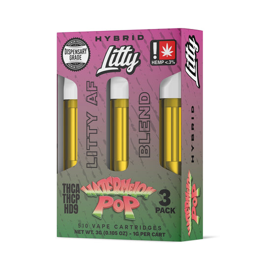 Litty AF Blend Watermelon Pop Cartridge - 3 Pack - hqdtechusa