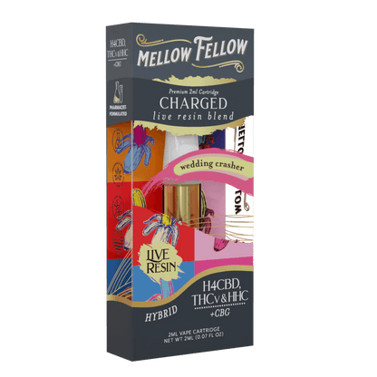 Mellow Fellow Charged Blend Live Resin Vape Cartridge 2G | THC Disposable Vapes | HQD Tech USA