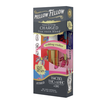 Mellow Fellow Charged Blend Live Resin Vape Cartridge 2G | THC Disposable Vapes | HQD Tech USA