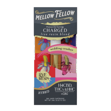 Mellow Fellow Charged Blend Live Resin Vape Cartridge 2G | THC Disposable Vapes | HQD Tech USA