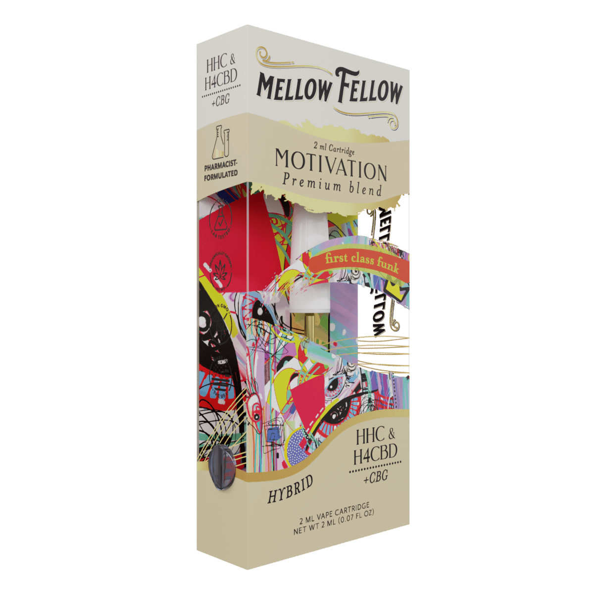 Mellow Fellow Motivation Premium Blend Vape Cartridge 2ML | THC Vape Carts | HQD Tech USA