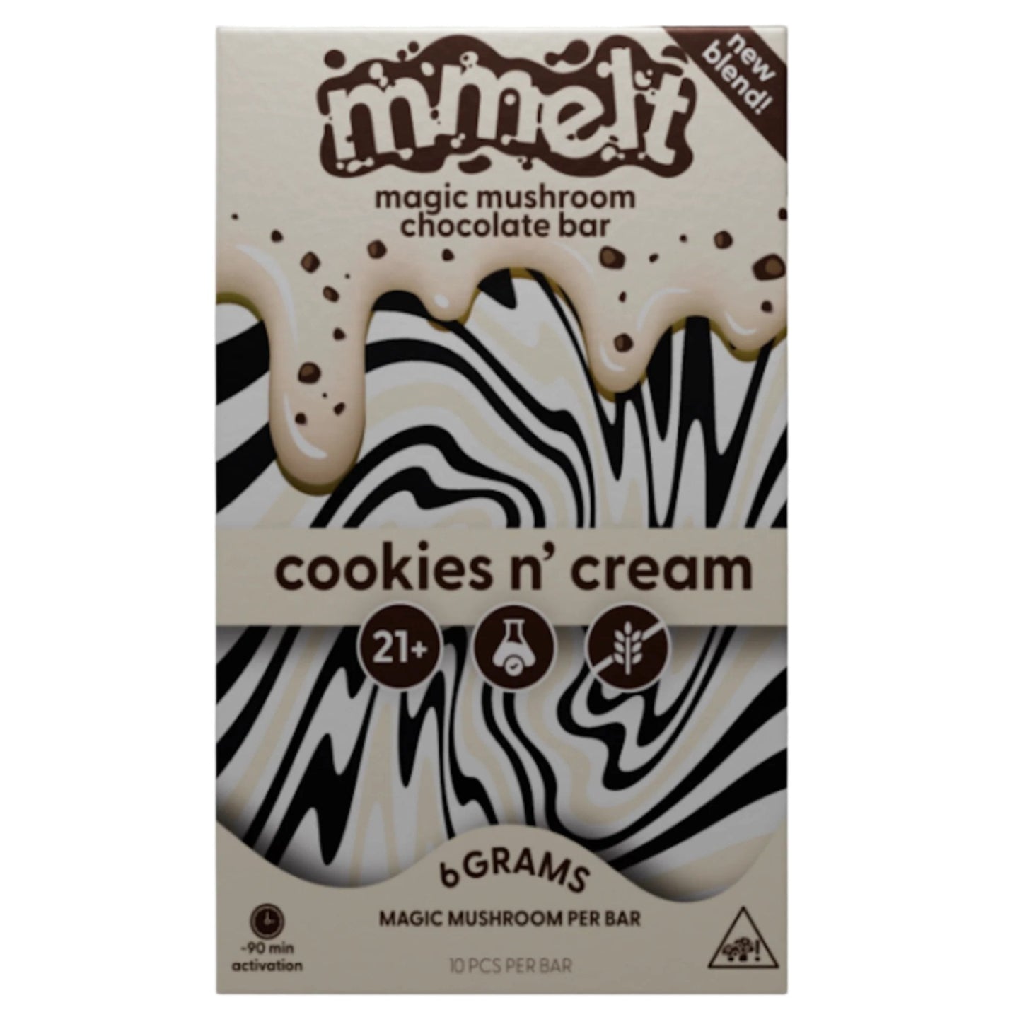 Mmelt Magic Mushroom Cookies n Cream Chocolate Bar - hqdtechusa