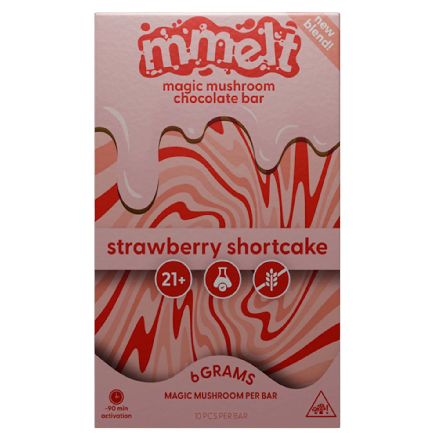 Mmelt Magic Mushroom Strawberry Shortcake Chocolate Bar - 6g - hqdtechusa