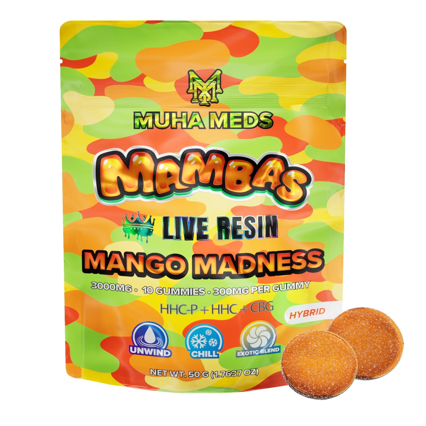 Muha Meds Live Resin Mango Madness Gummies - 3000mg