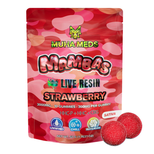 Muha Meds Live Resin Strawberry Gummies - 3000mg - hqdtechusa