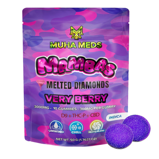 Muha Meds Melted Diamond Verry Berry Gummies - 3000mg