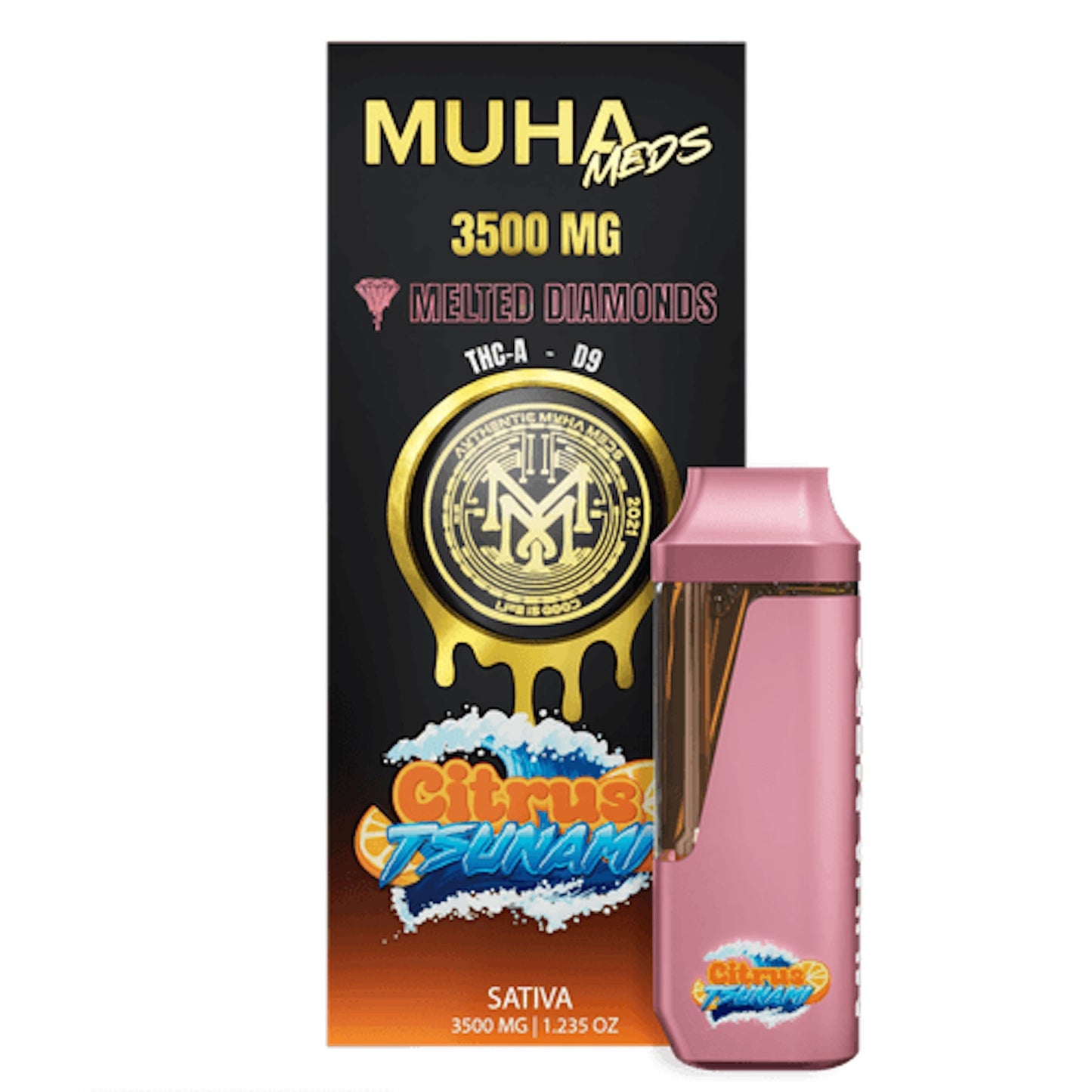 Muha Meds Melted Diamonds THC-A + Delta 9 Vaporizer - 3500mg - hqdtechusa