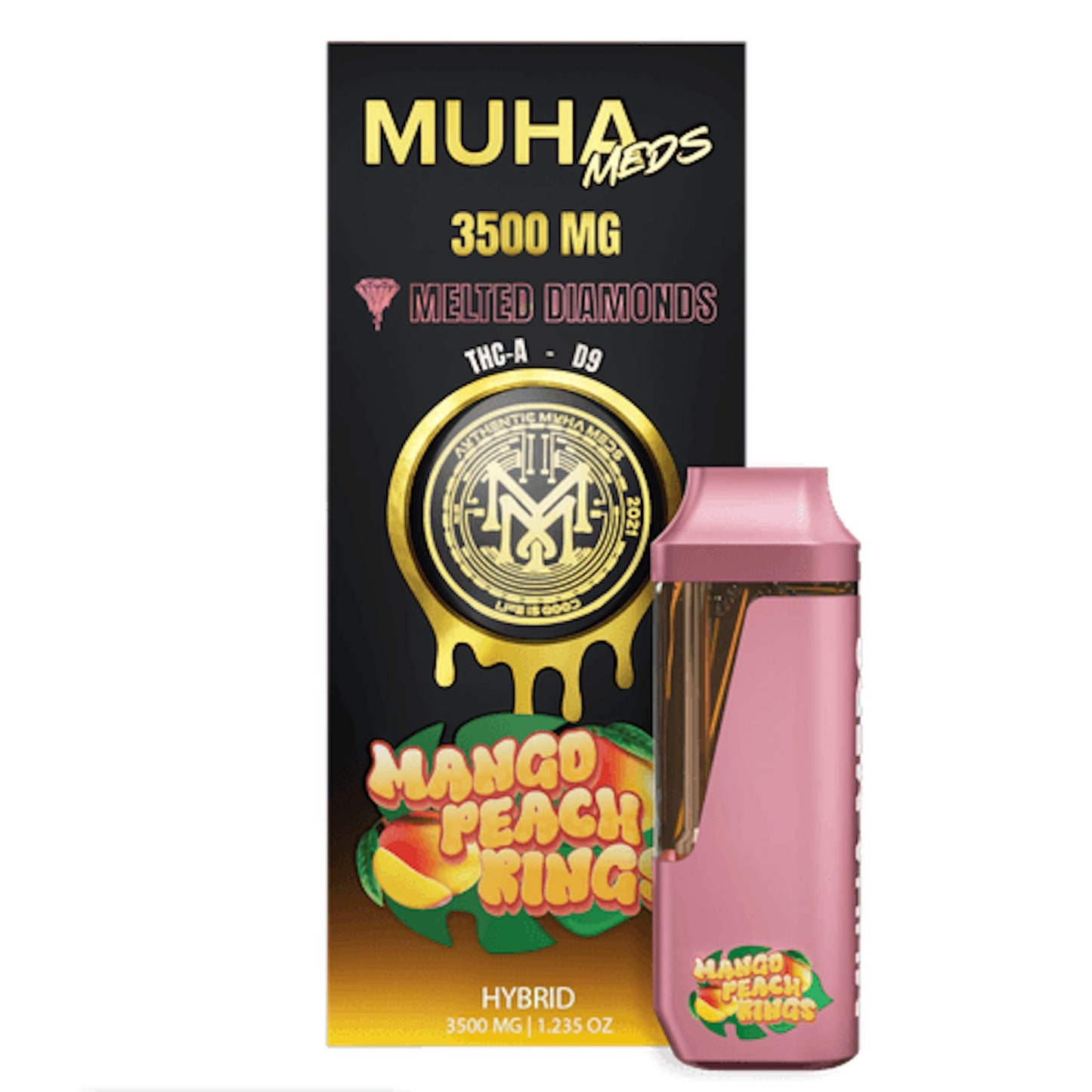 Muha Meds Melted Diamonds THC-A + Delta 9 Vaporizer - 3500mg - hqdtechusa