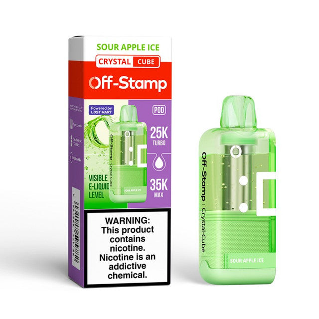 Off-Stamp Crystal Cube 35K Puffs - Sour Apple Ice