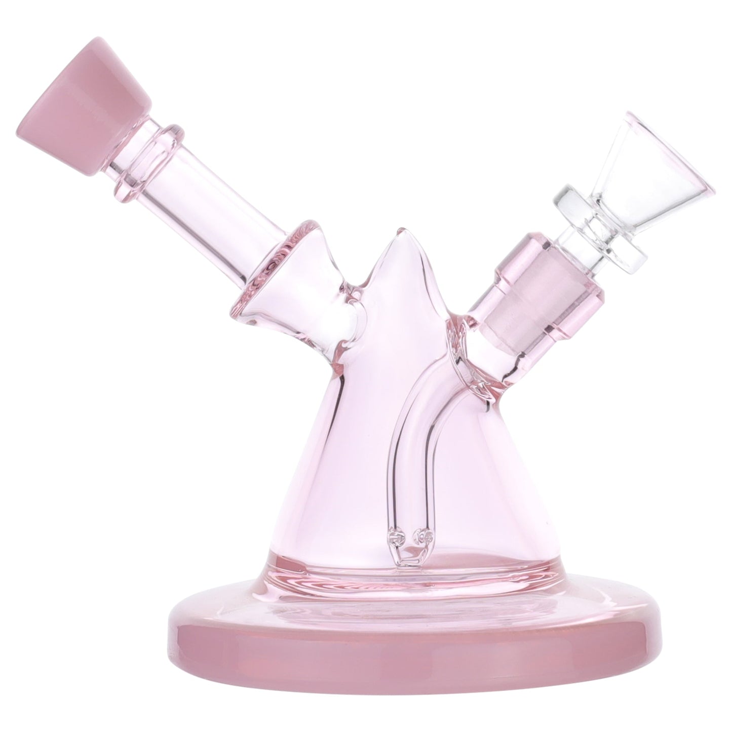 Pink Pyramid Scheme Bubbler Bong - 6in