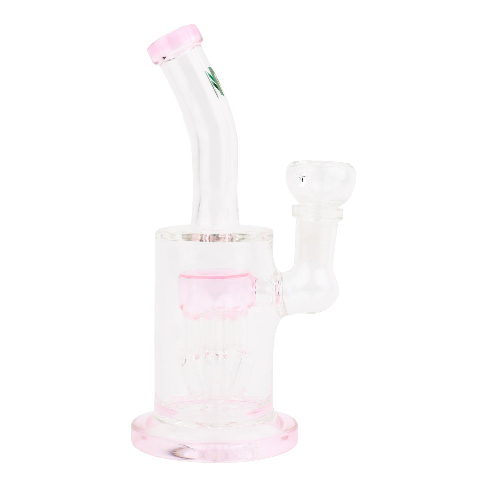 Pink Tilted Tree Perc Bong - 7in - hqdtechusa