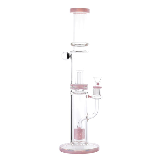 Pink Tower of Power Percolator Bong - 16in - hqdtechusa