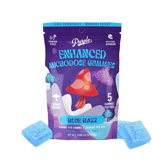 Purple Enhanced Microdose Blue Razz Gummies - hqdtechusa