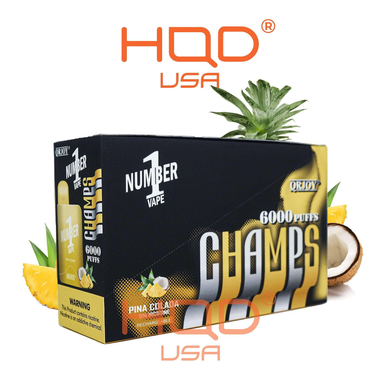 QRJOY | Champs Number 1 (5-Pack) | Disposable Vapes | HQD Tech USA