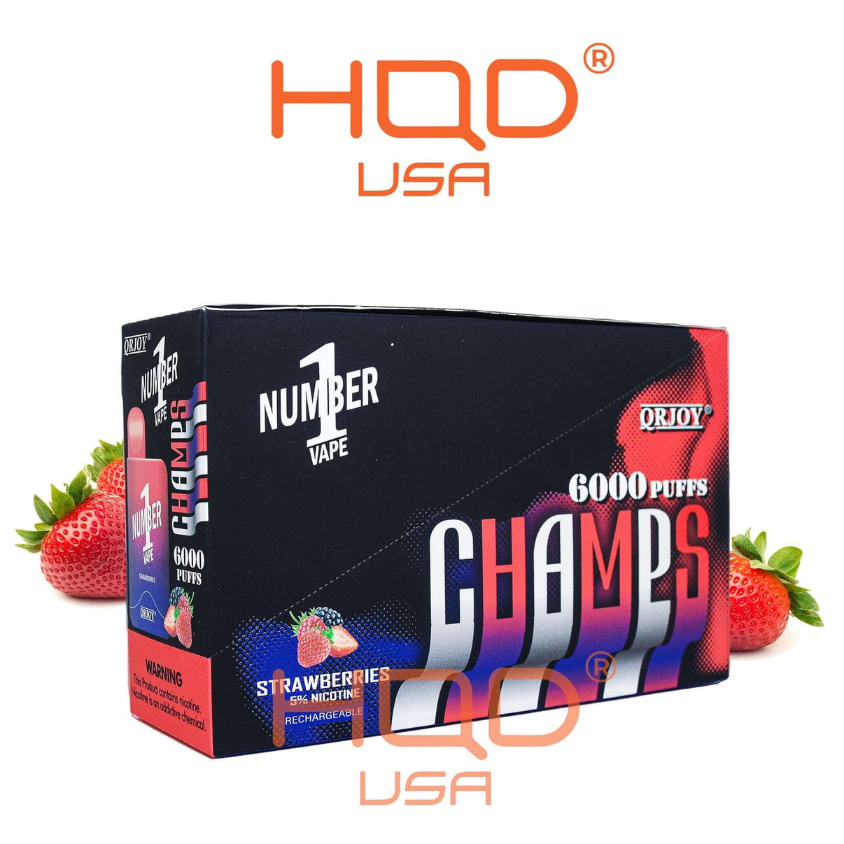 QRJOY CHAMPS Number 1 6000 Disposable Vape 5 Pck HQD Tech USA QRJOY CHAMPS Number 1 6000 Disposable Vape 5 Pck HQD Tech USA