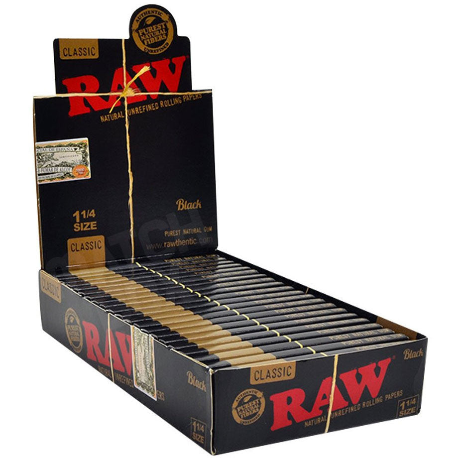 RAW Black 1 1/4 Rolling Papers | Rolling Papers | HQD Tech USA