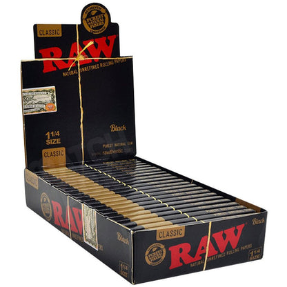 RAW Black 1 1/4 Rolling Papers | Rolling Papers | HQD Tech USA
