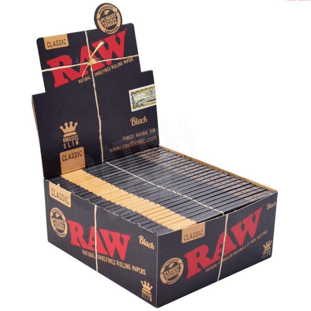RAW Black King Size Slim Rolling Papers | Rolling Papers | HQD Tech USA