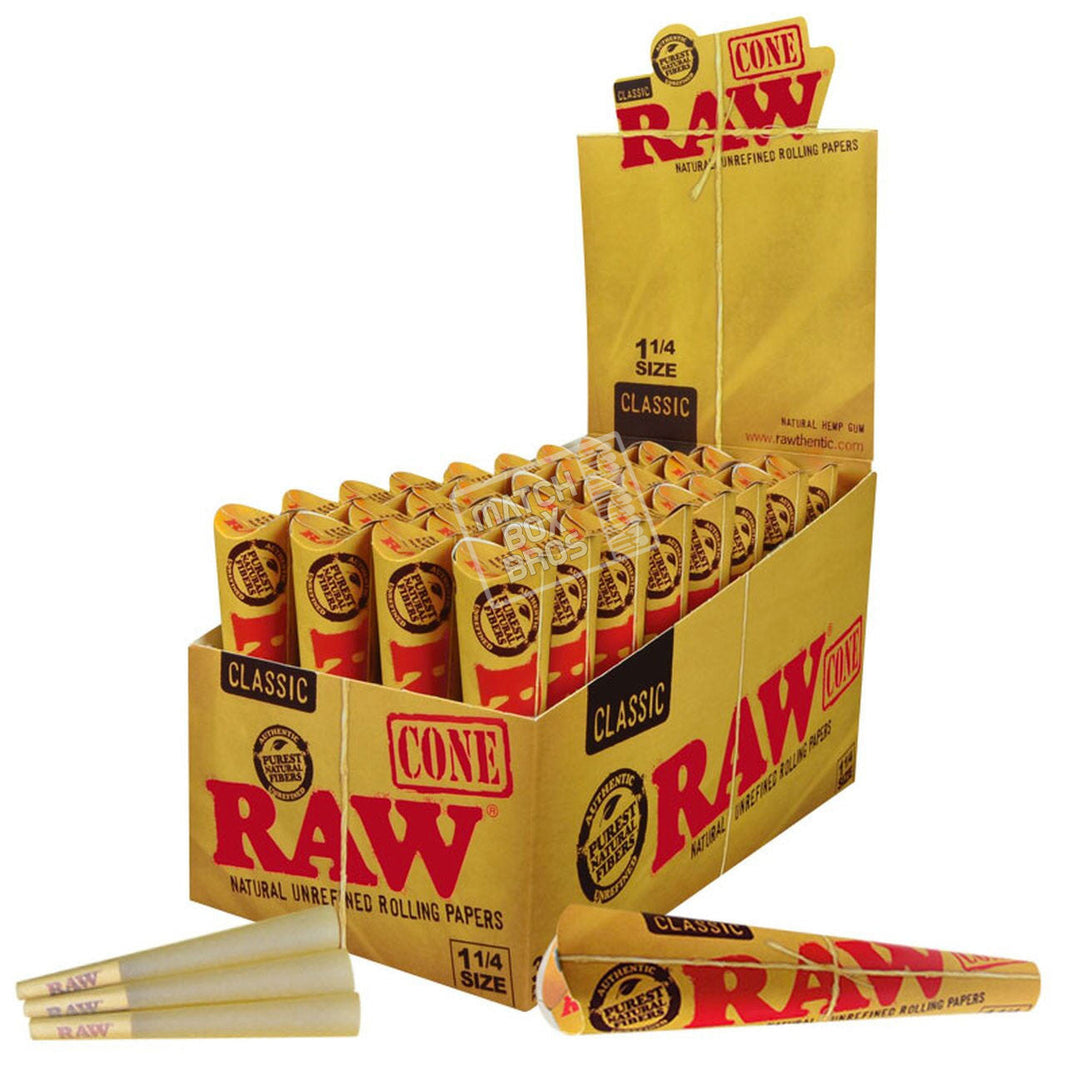 RAW Classic Pre Rolled Cones 1 1/4 | Rolling Papers | HQD Tech USA