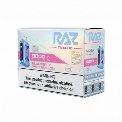 Raz TN9000 9000 Puffs 5 Pack - Blueberry Watermelon