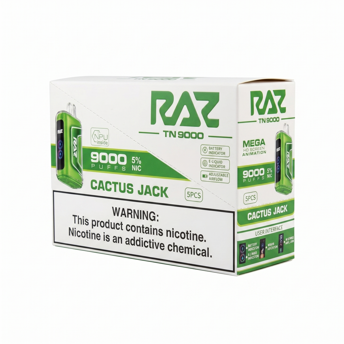 Raz TN9000 9000 Puffs 5 Pack - Cactus Jack