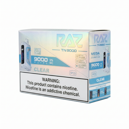 Raz TN9000 9000 Puffs 5 Pack - Clear