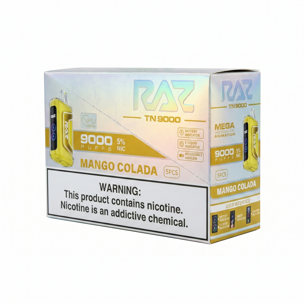 Raz TN9000 9000 Puffs 5 Pack - Mango Colada