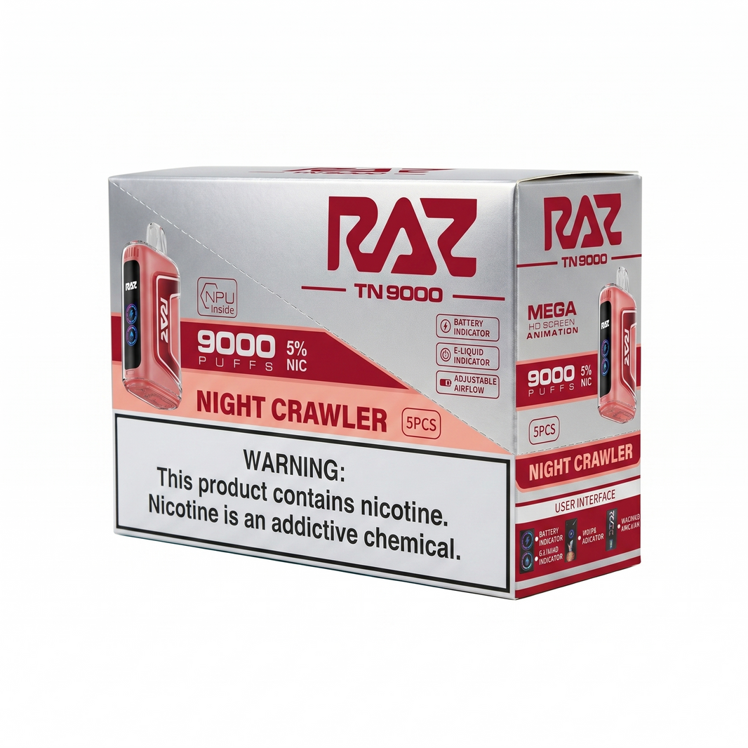 Raz TN9000 9000 Puffs 5 Pack - Night Crawler