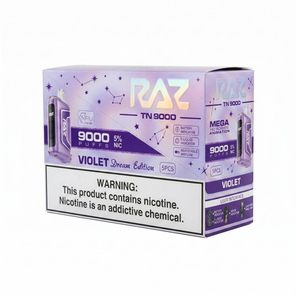 Raz TN9000 9000 Puffs 5 Pack - Violet