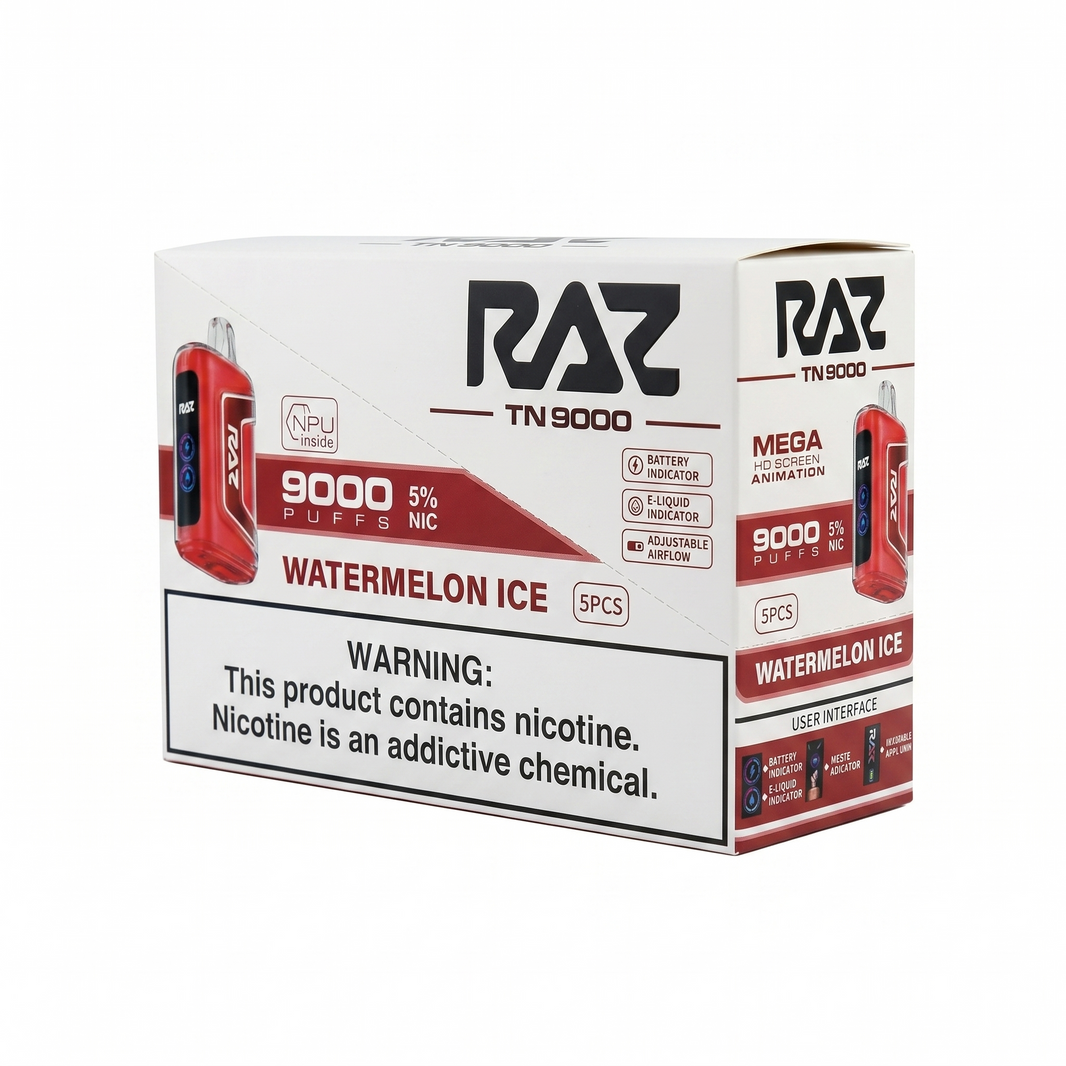 Raz TN9000 9000 Puffs 5 Pack - Watermelon Ice