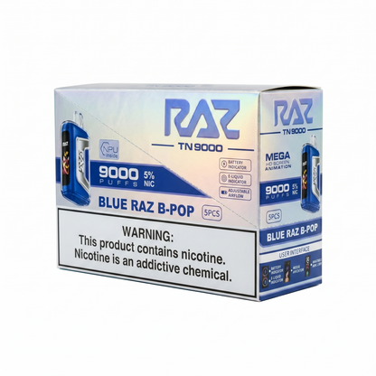 Raz TN9000 9000 Puffs 5 Pack - Blue Raz B-Pop