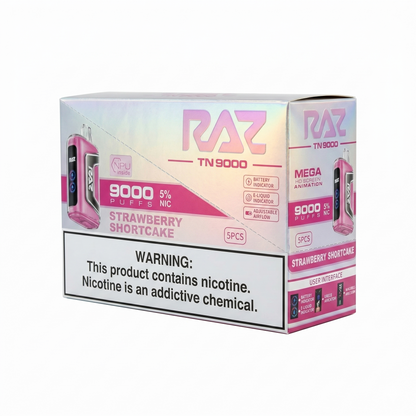 Raz TN9000 9000 Puffs 5 Pack - Strawberry Shortcake
