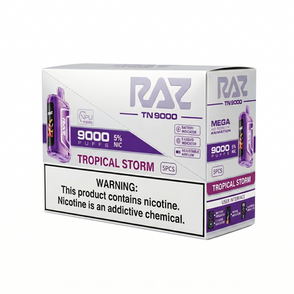 Raz TN9000 9000 Puffs 5 Pack - Tropical Storm