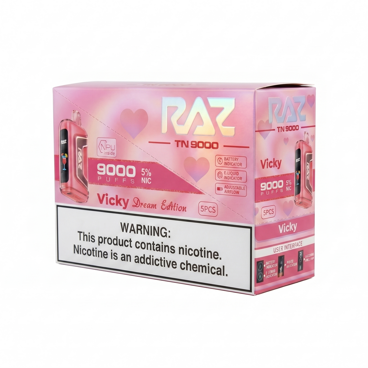 Raz TN9000 9000 Puffs 5 Pack - Vicky