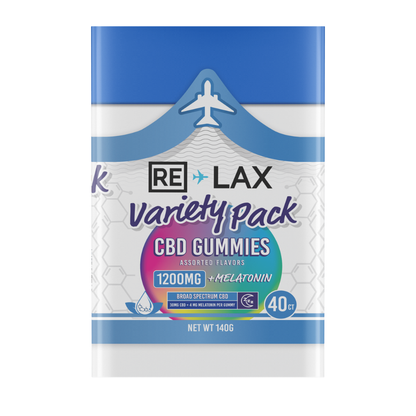 RELAX CBD Gummies 1200mg (40 Ct) - Variety Pack + Melatonin